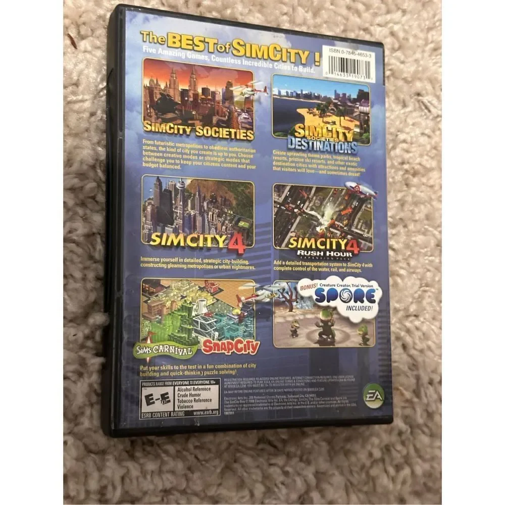 Nice 2008 The SimCity Box - PC - 4 Disk Set Used Condition